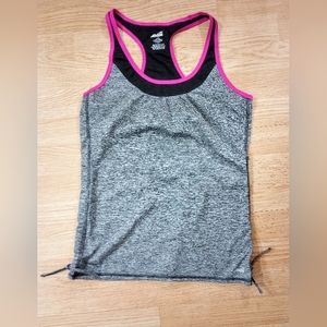 Women's Avia racer back tank top, black and pink, size medium